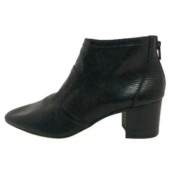 Doucal's Shoes - Doucal's Vintage Crocodile Print Leather Luxury Designer Black Booties Pointed